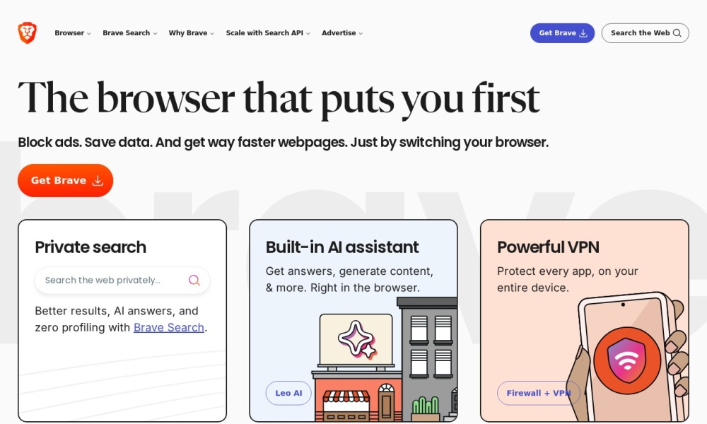 Brave 浏览器界面预览