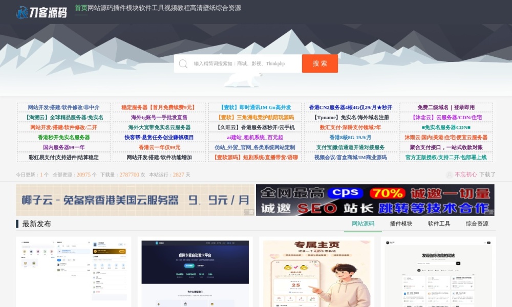 刀客源码官网首页预览