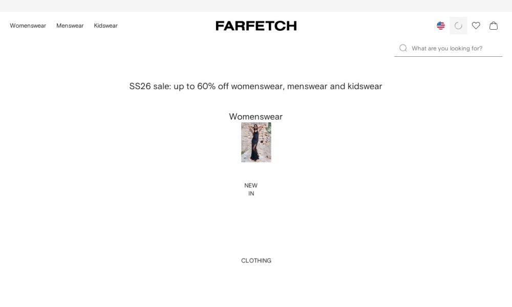 Farfetch官网首页预览