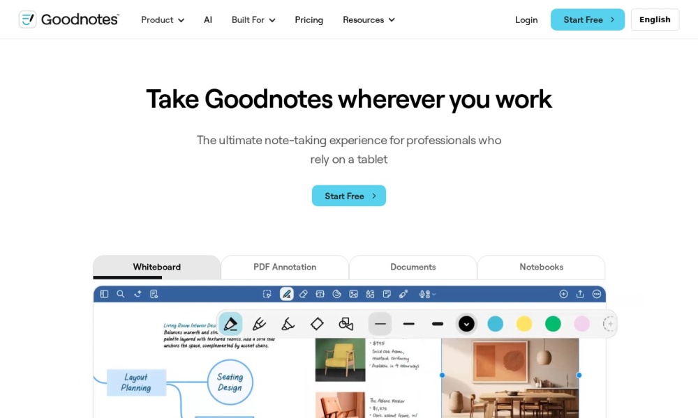 Goodnotes官网首页预览