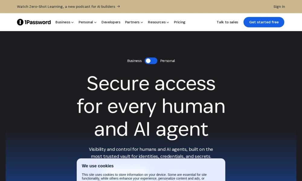 1Password 密码管理官网首页预览