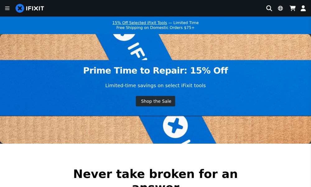 iFixit官网首页预览