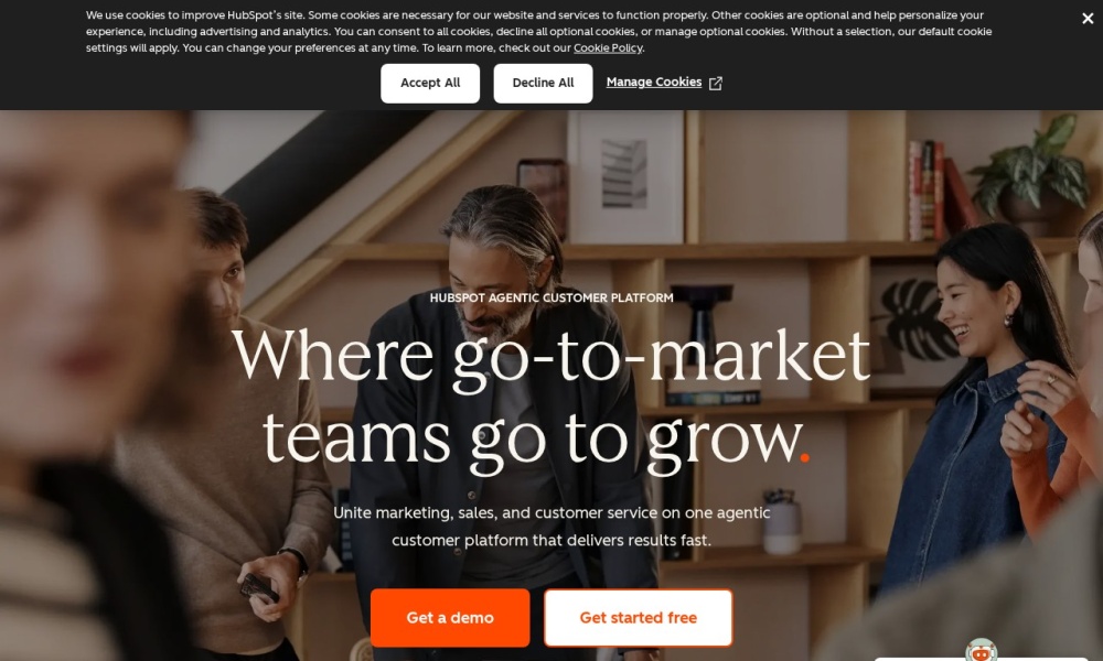 HubSpot官网首页预览