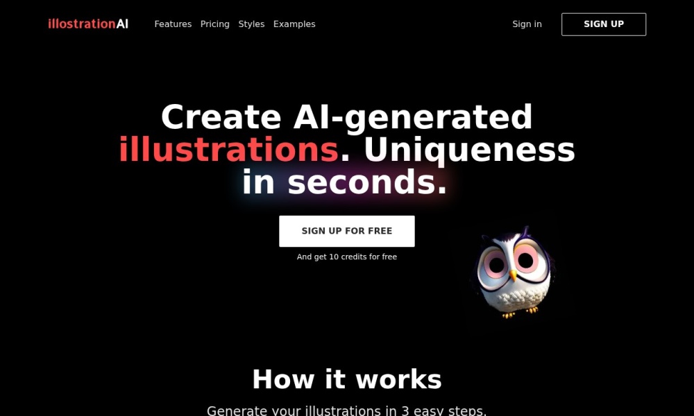 illostrationAI官网首页预览