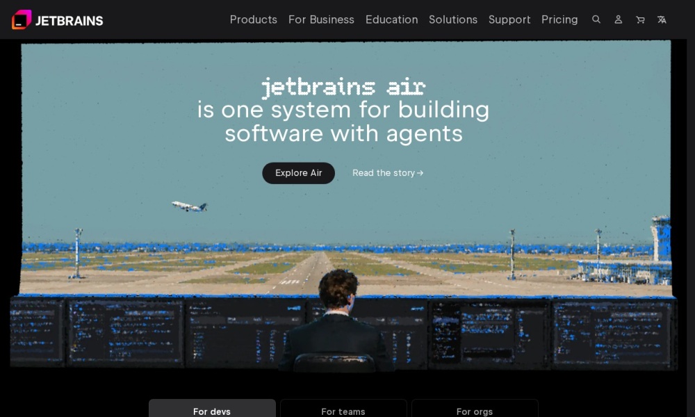 JetBrains官网首页预览