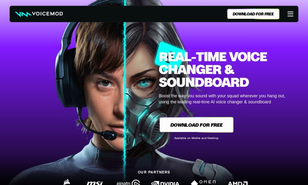 Voicemod官网首页预览