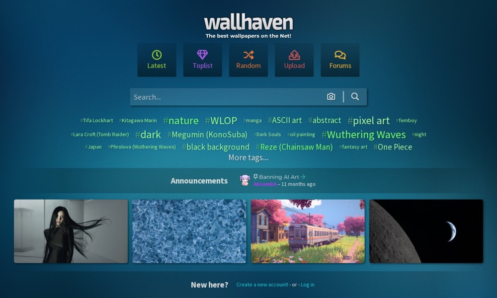 Wallhaven官网首页预览