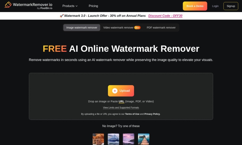Watermark Remover官网首页预览