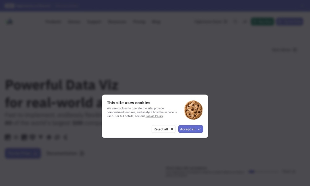 Highcharts官网首页预览