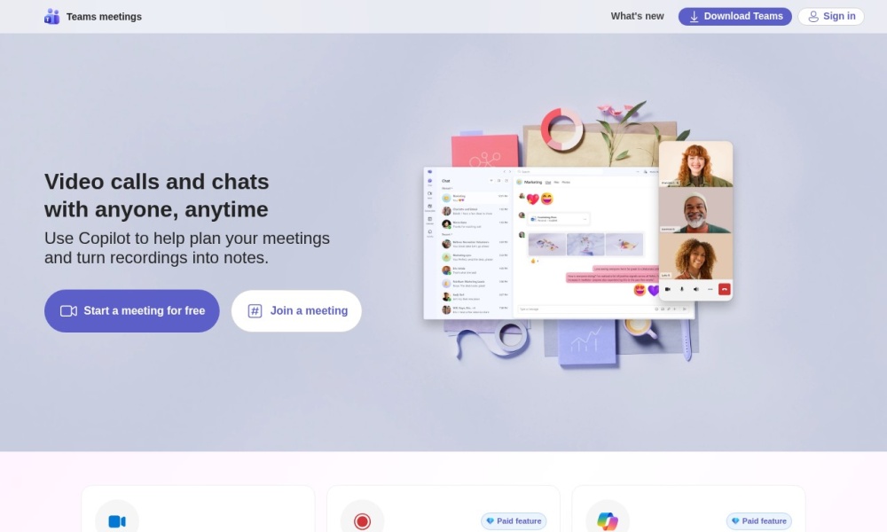 Skype官网首页预览