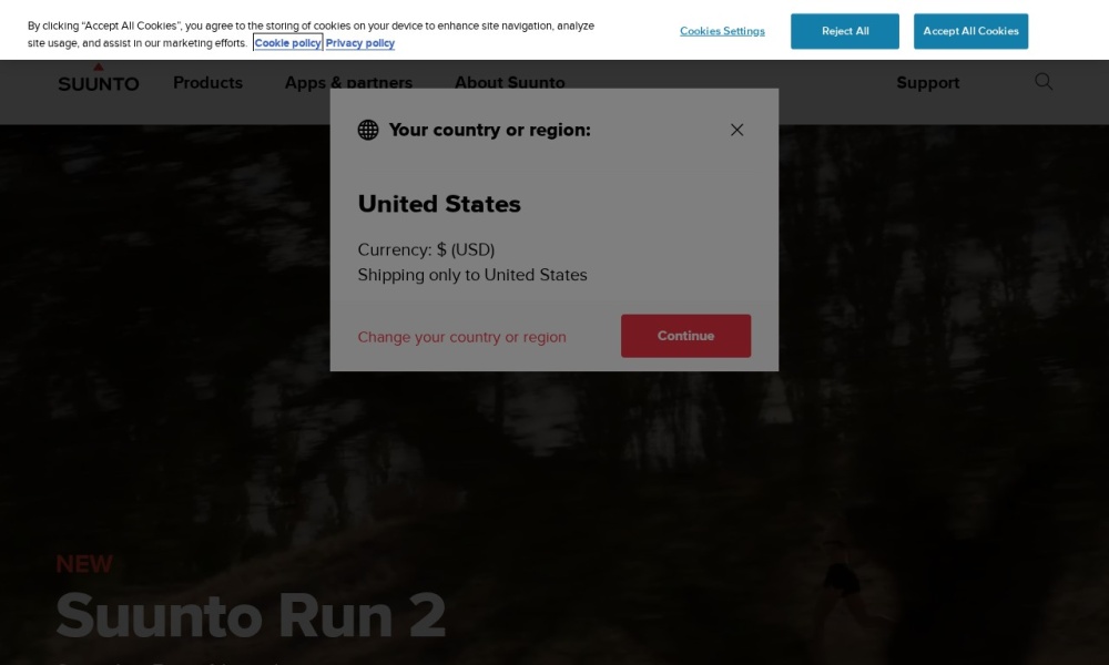 Suunto 颂拓官网首页预览