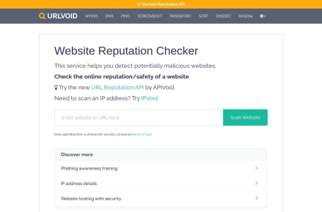 Urlvoid在线网站安全检测工具