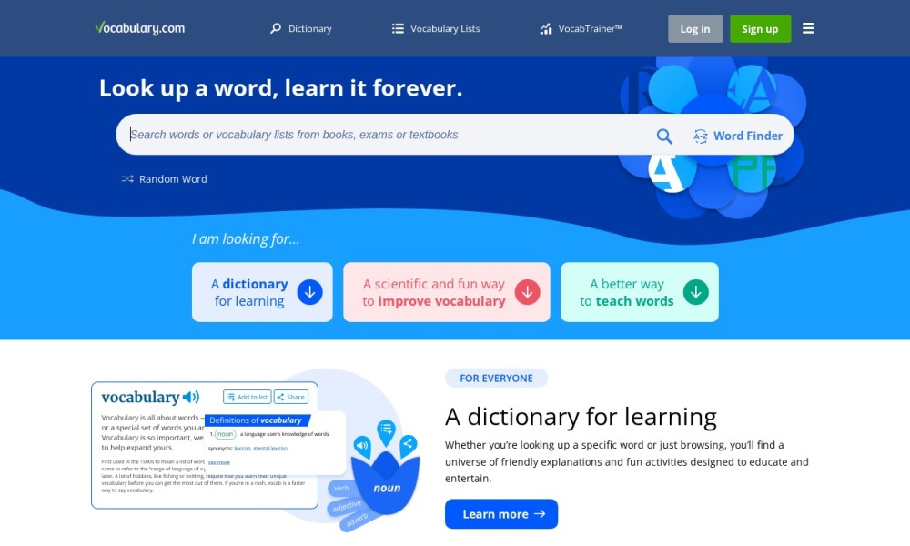 Vocabulary.com官网首页预览